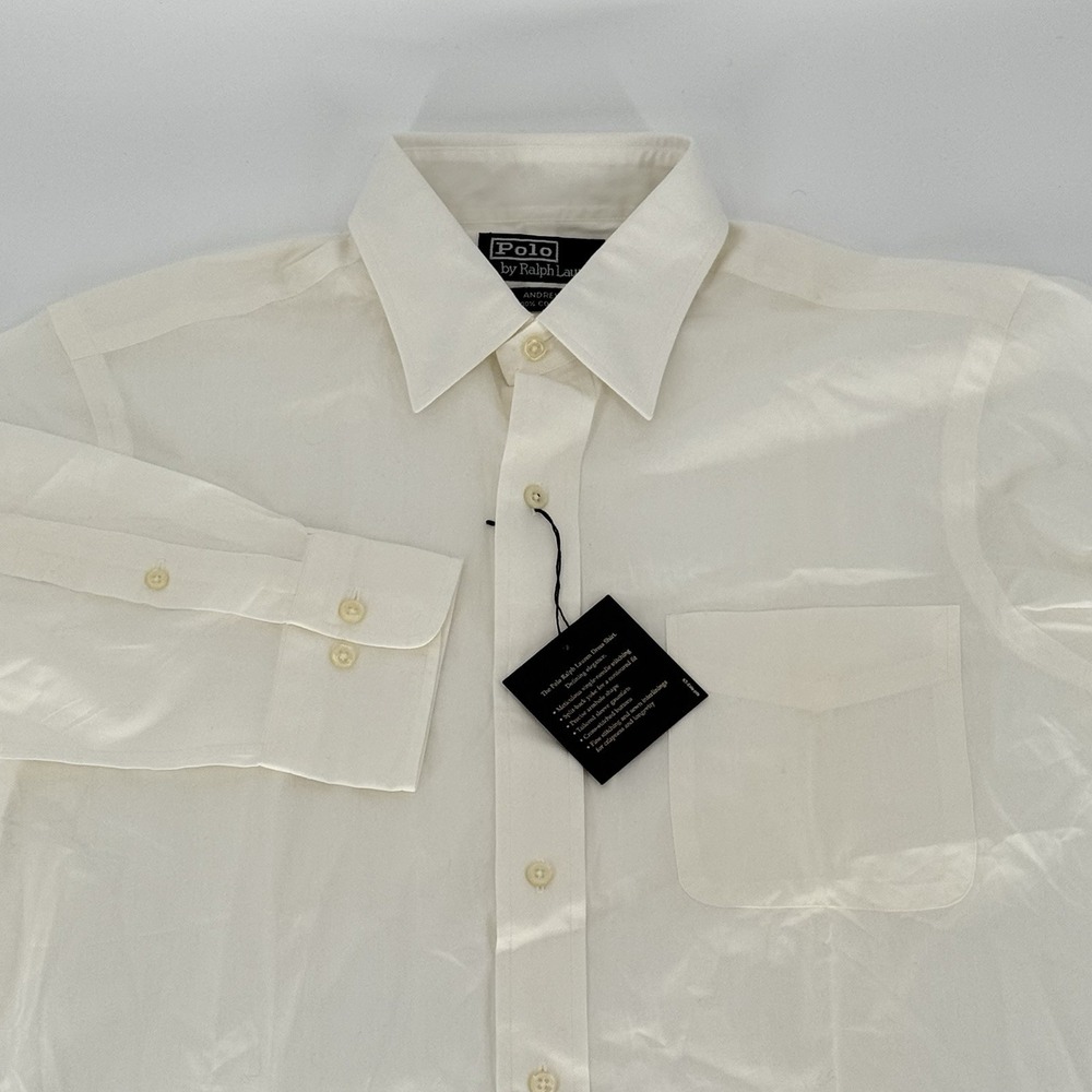 Polo Ralph Lauren Andrew Mens Dress Shirt in Cream/Off White NWT